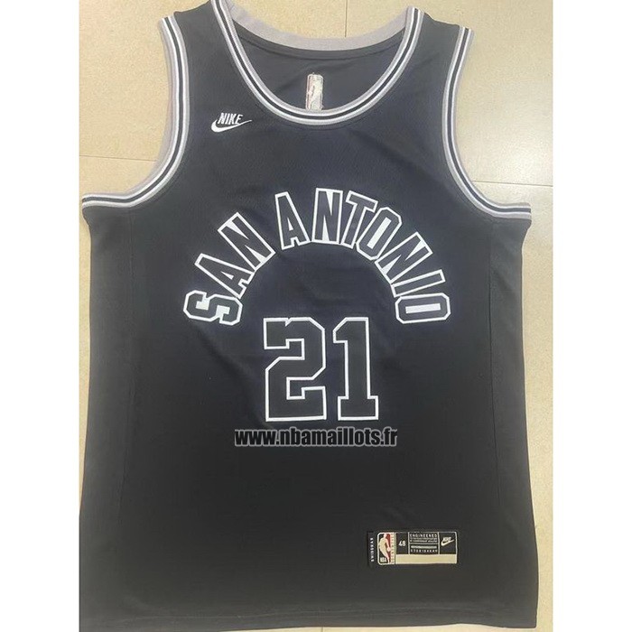 Maillot San Antonio Spurs Tim Duncan NO 21 Statement 2022-23 Noir